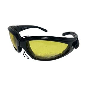 Birdz Quail Goggles Motorcycle Anti Fog Pouch Black Yellow night Vision Lens